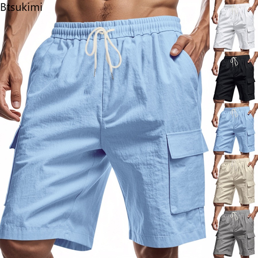 Short Linen Drawstring - Nuevo 2025 pantalones cortos Cargo para