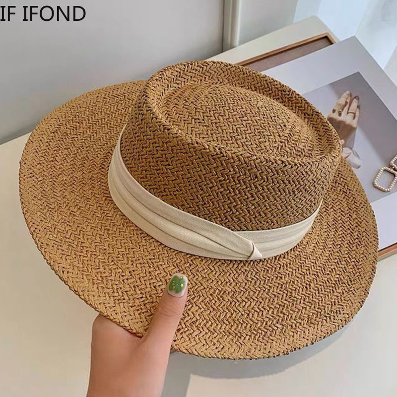 Bucket Hat Straw - Sombreros de paja transpirables para primavera