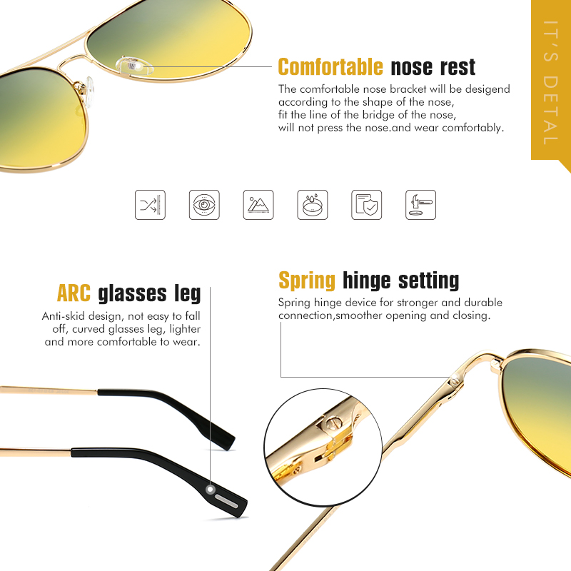 Gafas de sol fotocromáticas po - Sunglasses Aviator Polarized reseña y precio